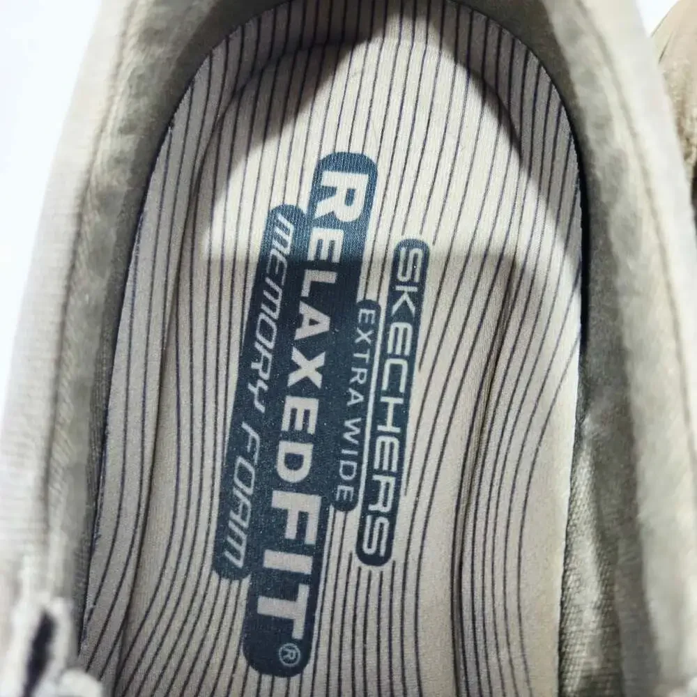 Skechers Expected Avillo Relaxed Fit Slip-On Shoes Size 14 Khaki Canvas